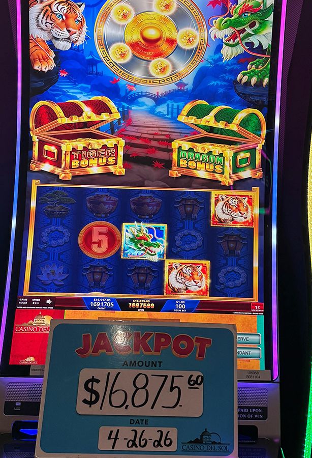 Jackpot winners at Casino Del sol 