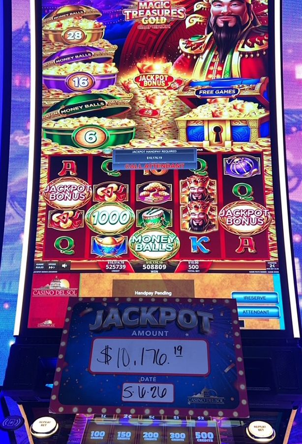 Jackpot Winners at Casino Del Sol