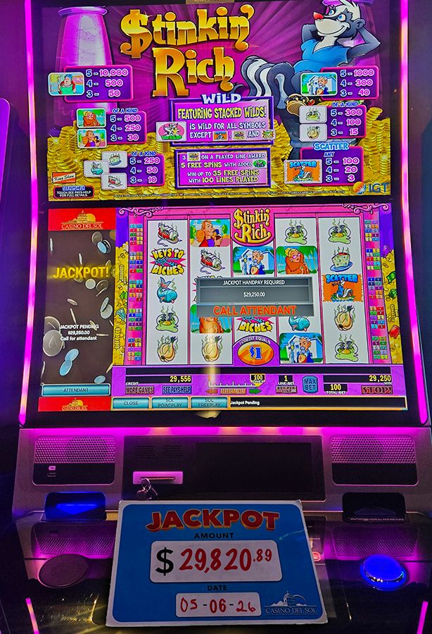 Jackpot Winners at Casino Del Sol