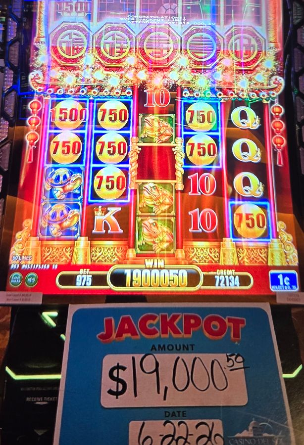 Jackpot Winners at Casino Del Sol