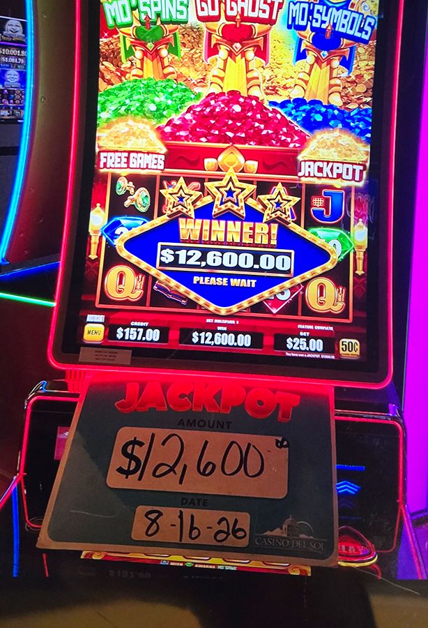 Jackpot winners at Casino Del Sol
