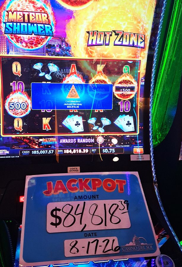 Jackpot winners at Casino Del Sol