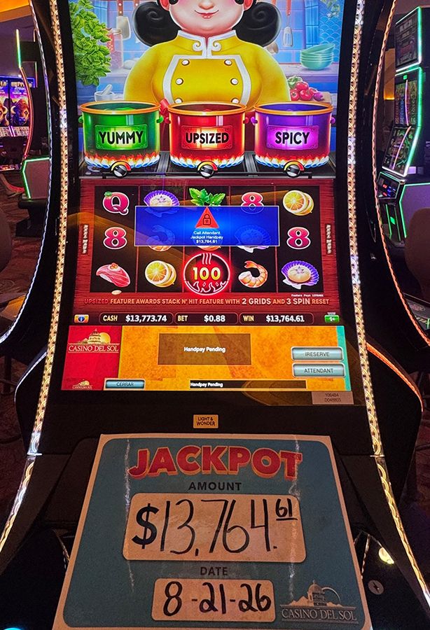 Jackpot winners at Casino Del Sol